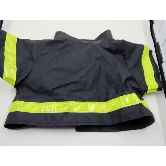 Build a Bear Clothing Black Yellow Fireman Safety Outfit Flashlight Helmet - Picture 5 of 12